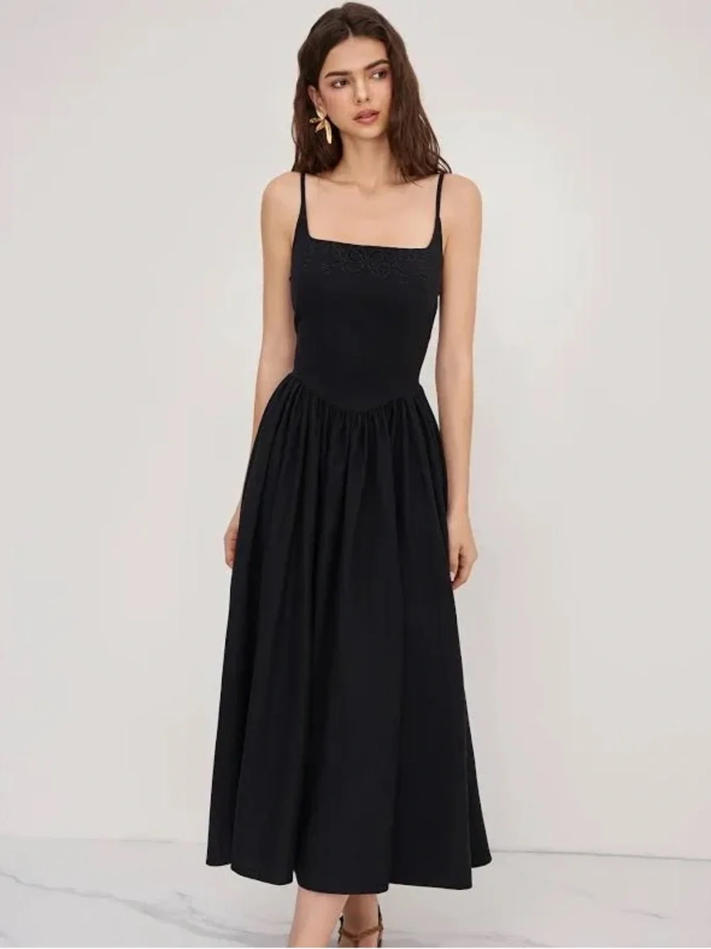 Cider black linen dress with eyelet size 3x - Picture 2 of 7